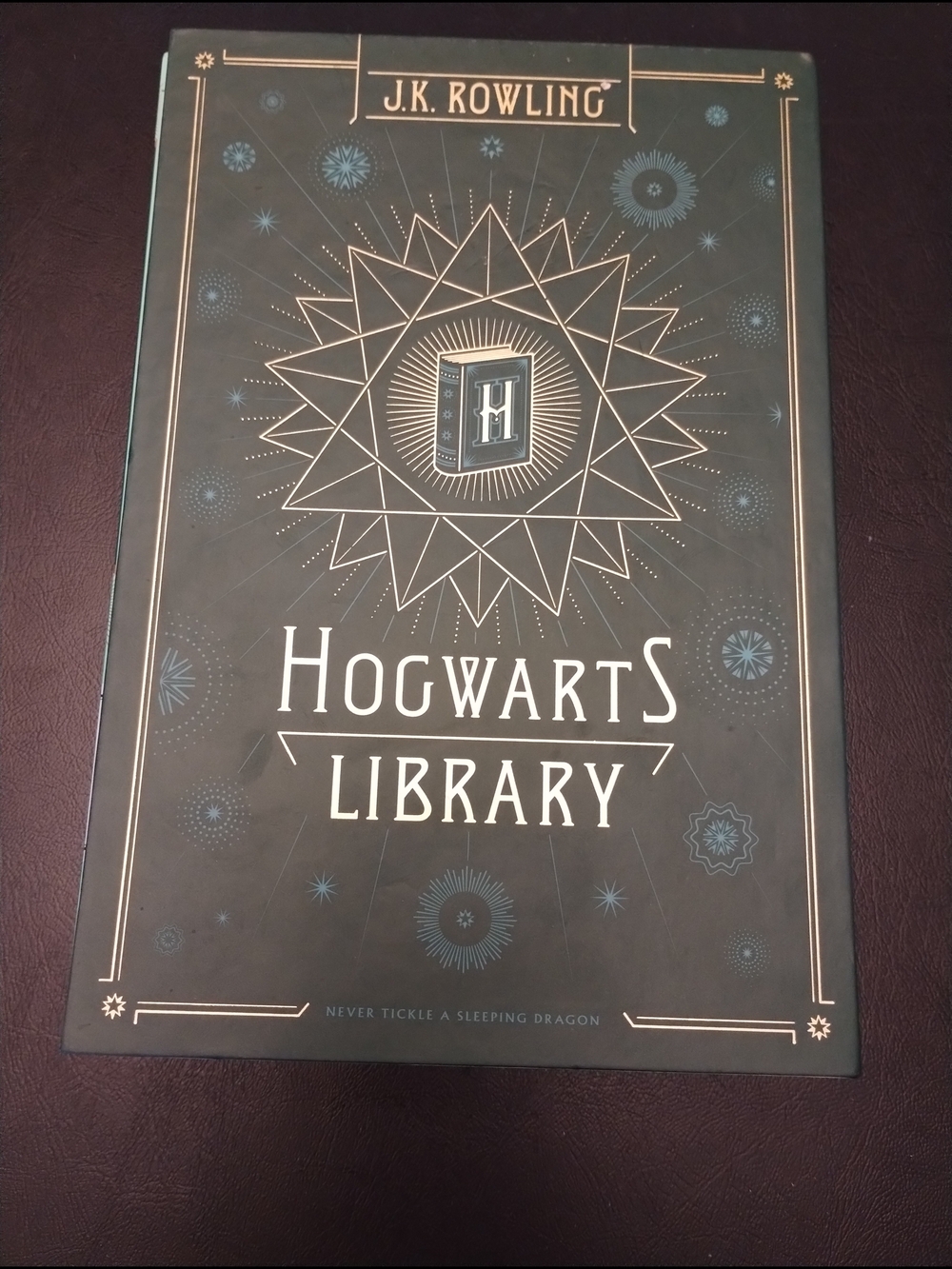 J.K. Rowling Hogwarts Library Hardcover - Teal & Gold